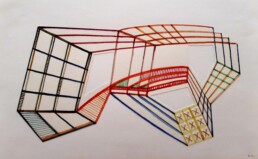 06-Acuarela, hilo y grafito.14,9x24. 2023