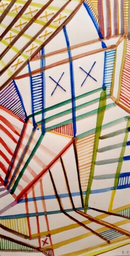 09-Acuarela, hilo y grafito.21,2x11,1. 2023