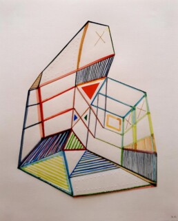 10-Acuarela, hilo, grafito y vinilo.27,9x23. 2024