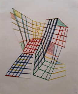 12-Acuarela, hilo y grafito. 29x24. 2023